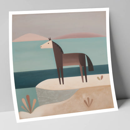 Coastal Solitude horse landscape art print