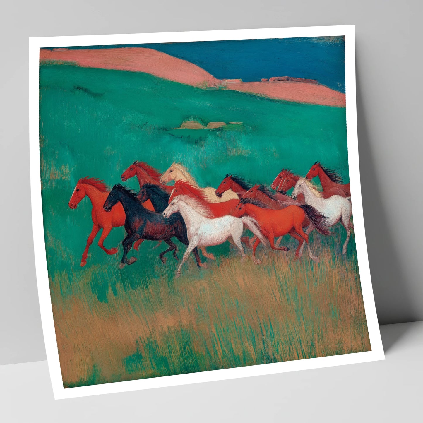 Crimson and Emerald Herd wild horses art print