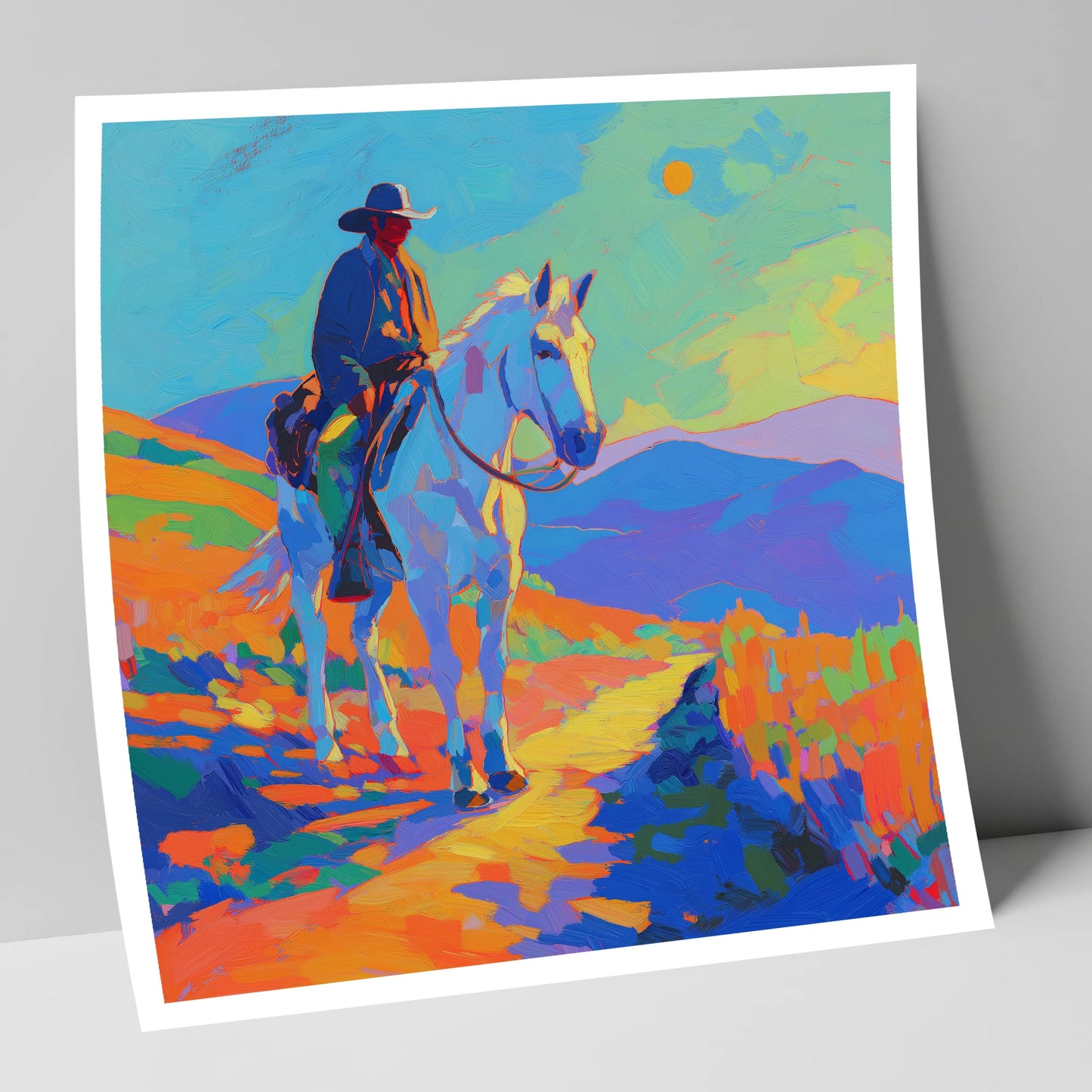 Painted Western Sun western horse art print