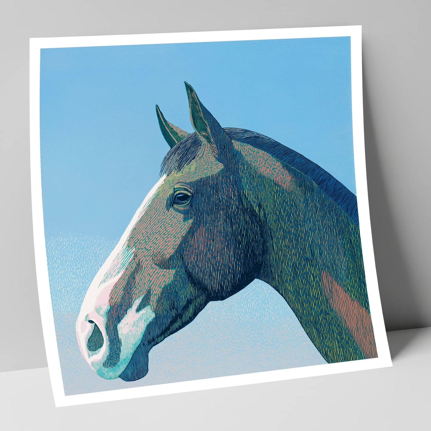 The Azure Profile horse portrait art print