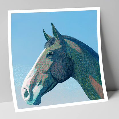 The Azure Profile horse portrait art print