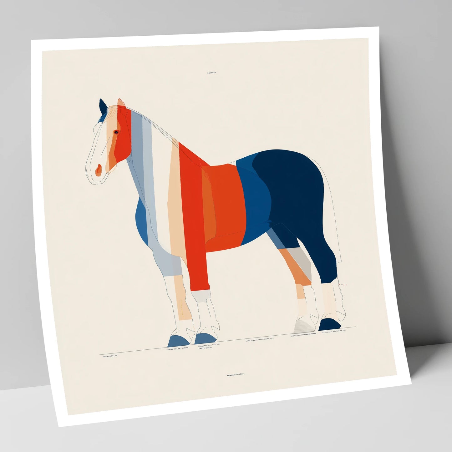 Modernist Equine Silhouette horse breed art print