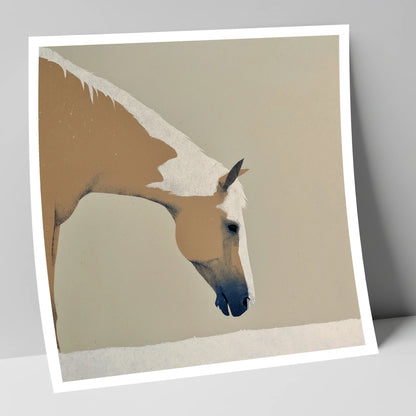 Serenity in Tan and Cream horse portrait art print