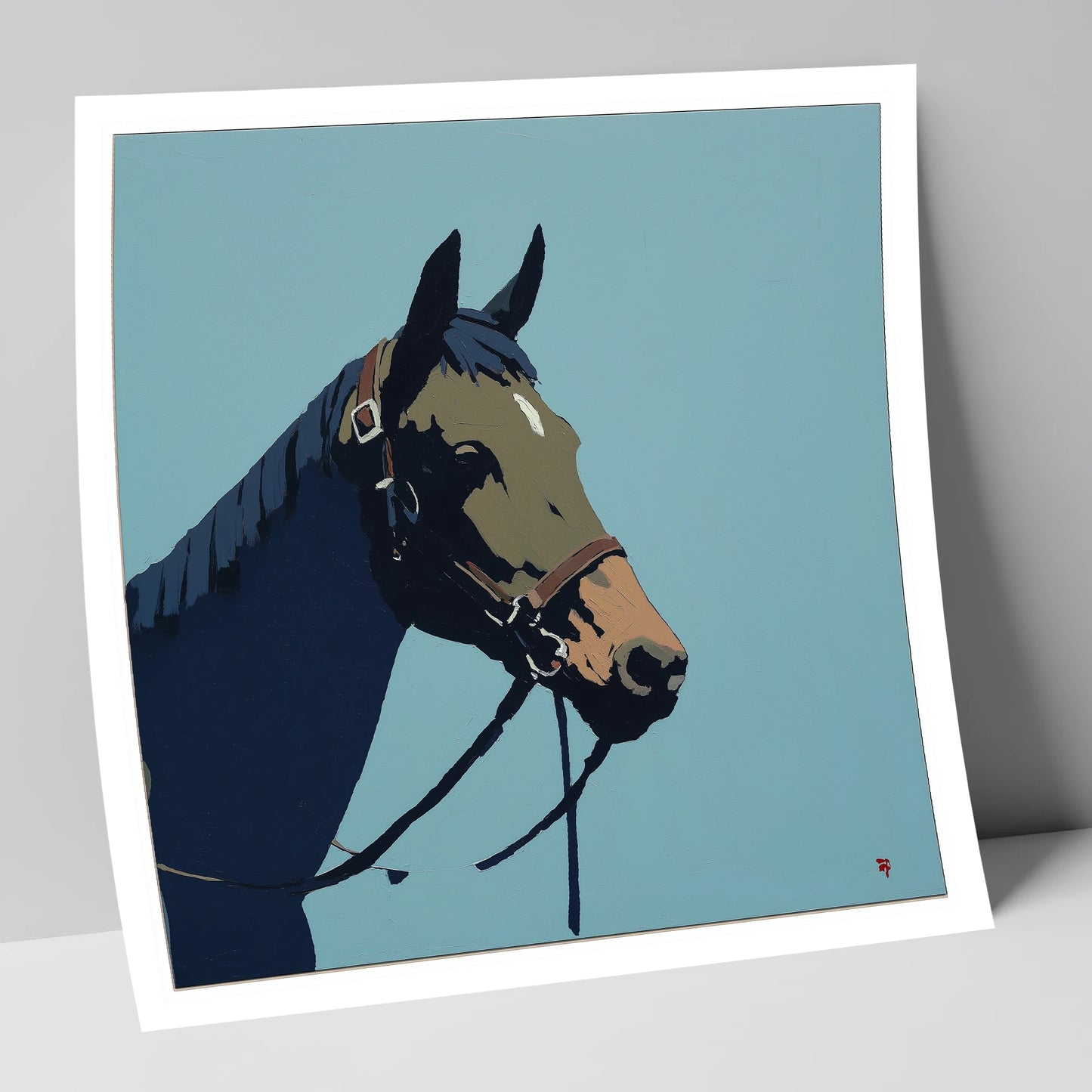 Cerulean Equine Profile horse portrait art print