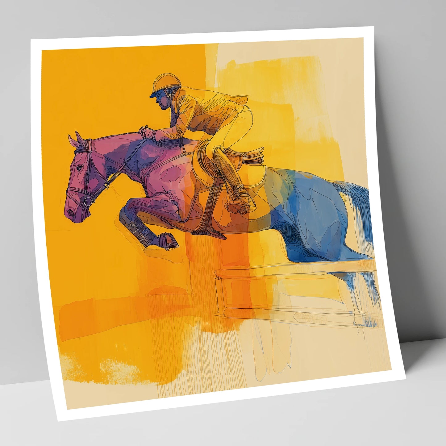The Colour of Flight show jumping horse art print