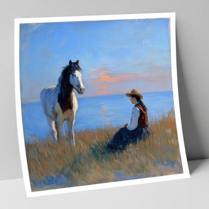 The Coastal Companion horse & rider art print