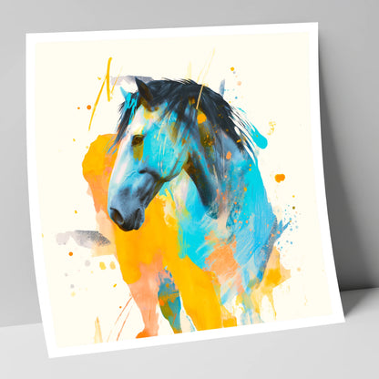 Azure Spirit horse portrait art print
