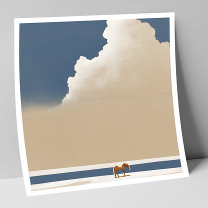 Vast Blue Expanse horse landscape art print