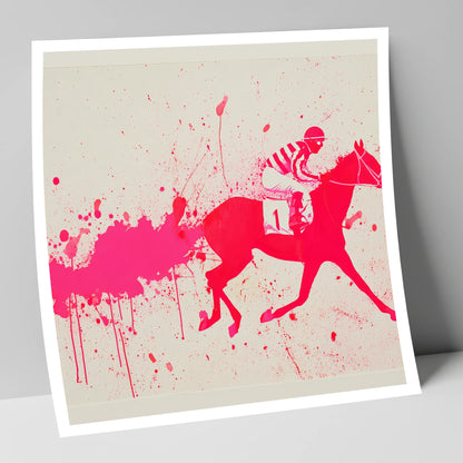 Magenta Racing Surge racing horse art print