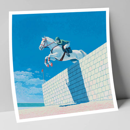 Clearance at the Wall show jumping horse art print