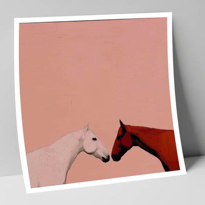Gentle Encounter horse portrait art print