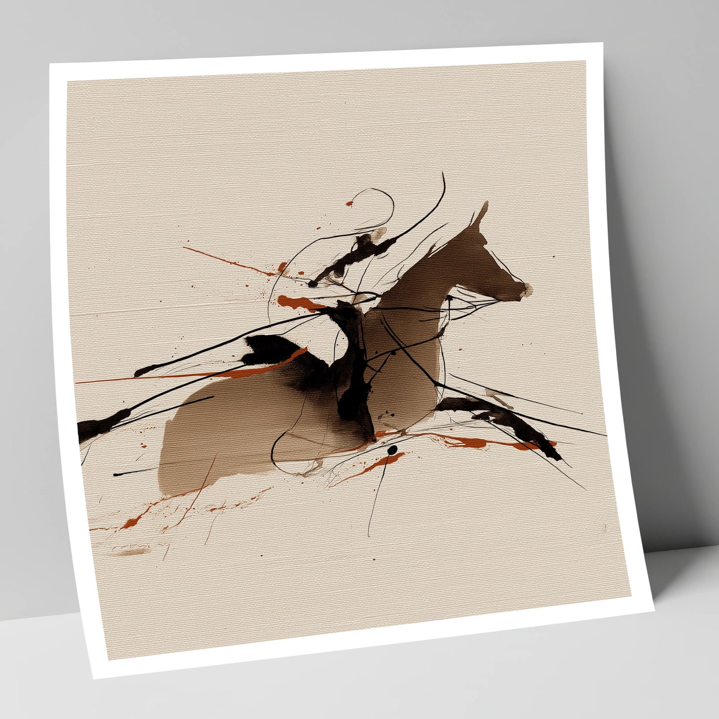 Velocity in Sepia racing horse art print