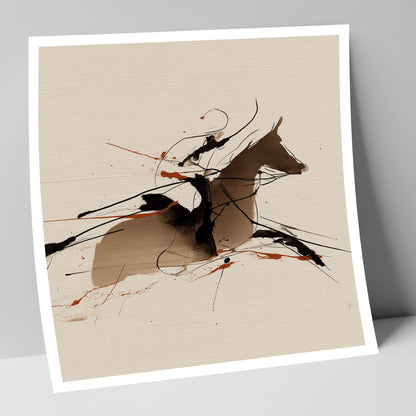Velocity in Sepia racing horse art print