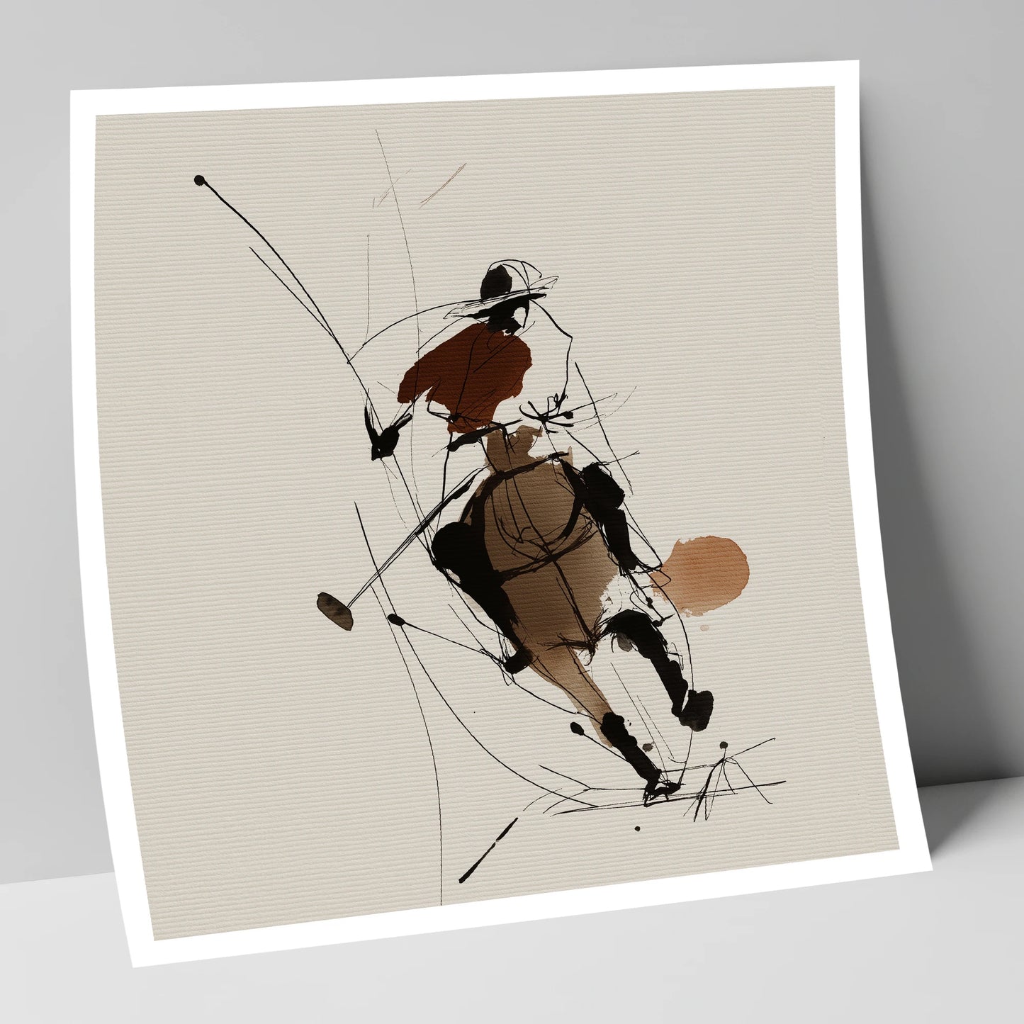 Dynamic Chukka polo horse art print