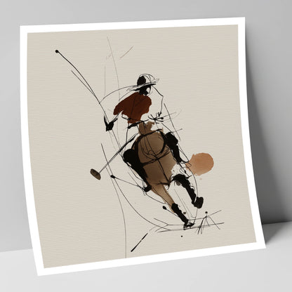 Dynamic Chukka polo horse art print