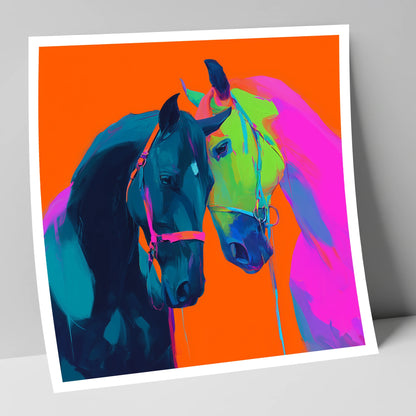 Electric Companions horse portrait art print