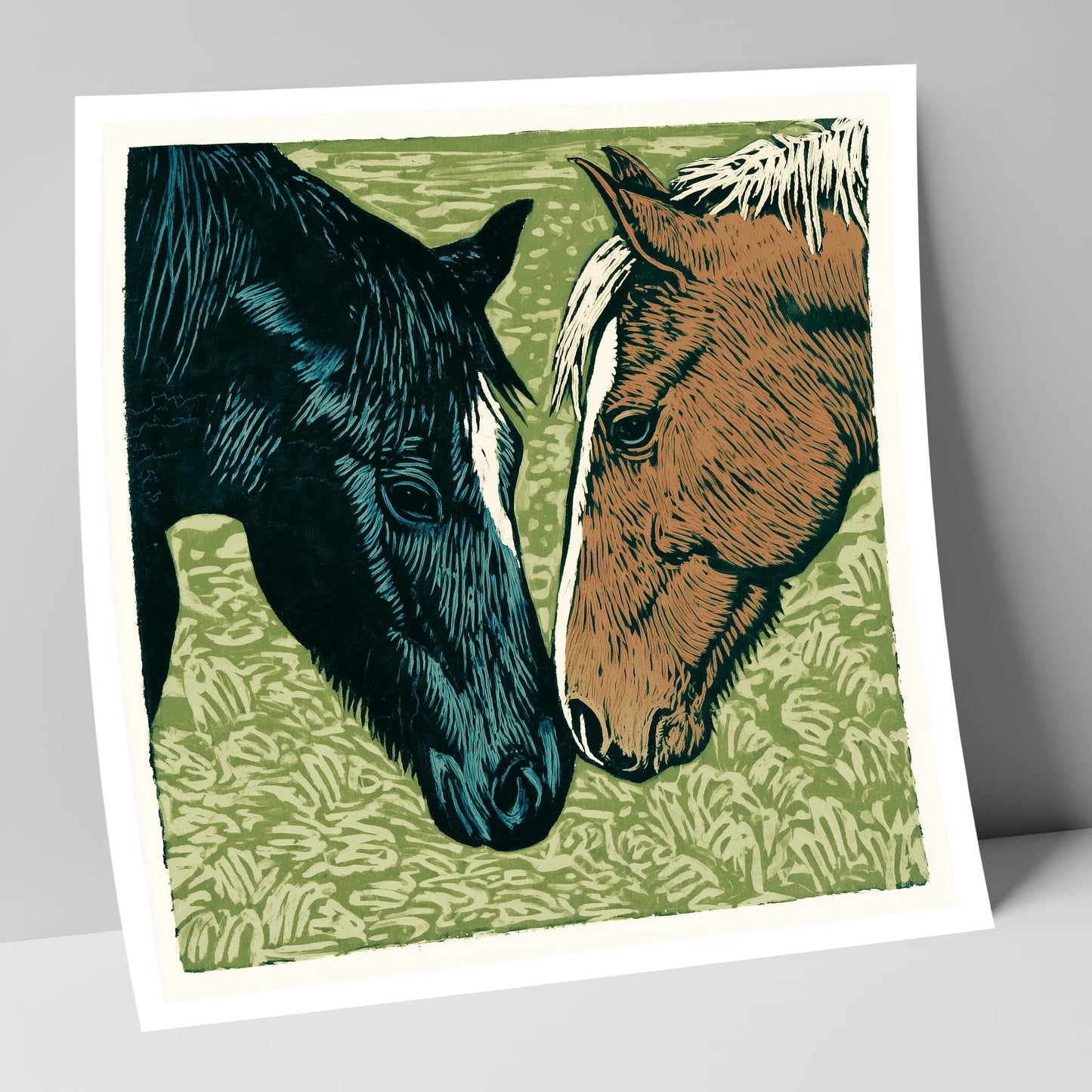 Gentle Greeting horse portrait art print