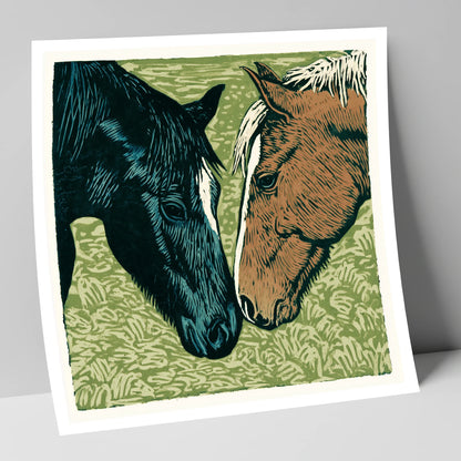 Gentle Greeting horse portrait art print