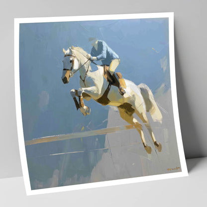 Flight Over Slate show jumping horse art print