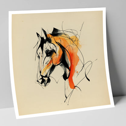Amber Vitality horse portrait art print