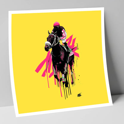 Neon Gallop racing horse art print
