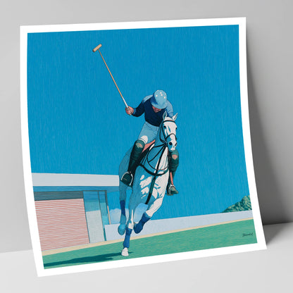 The Azure Chukka polo horse art print