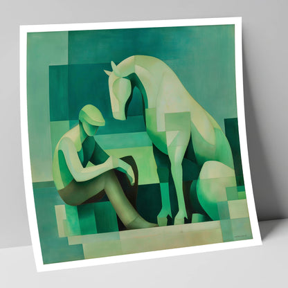 Silent Conversation horse & rider art print