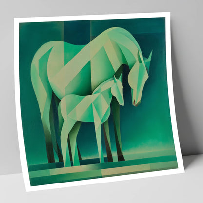 Verdant Harmony mare & foal art print