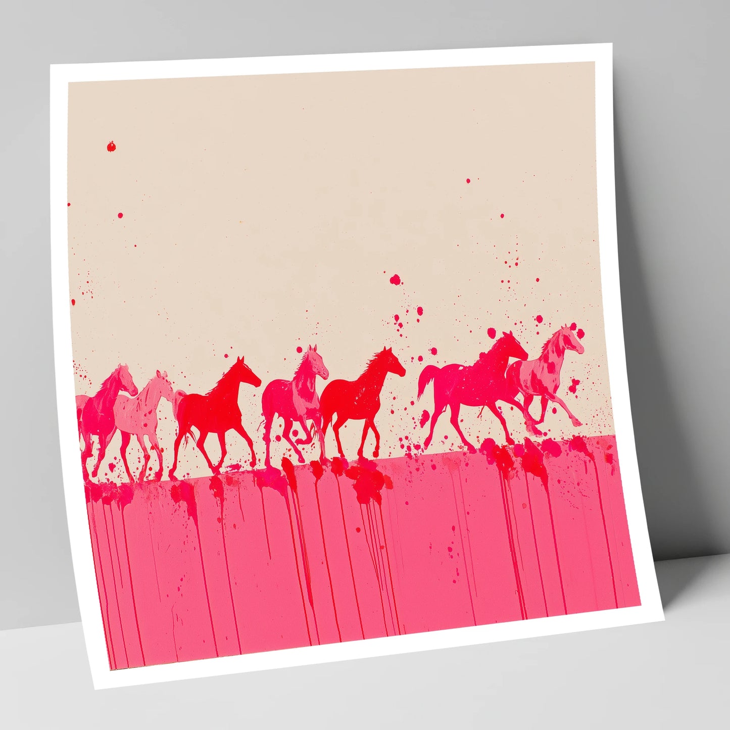 Magenta Motion wild horses art print