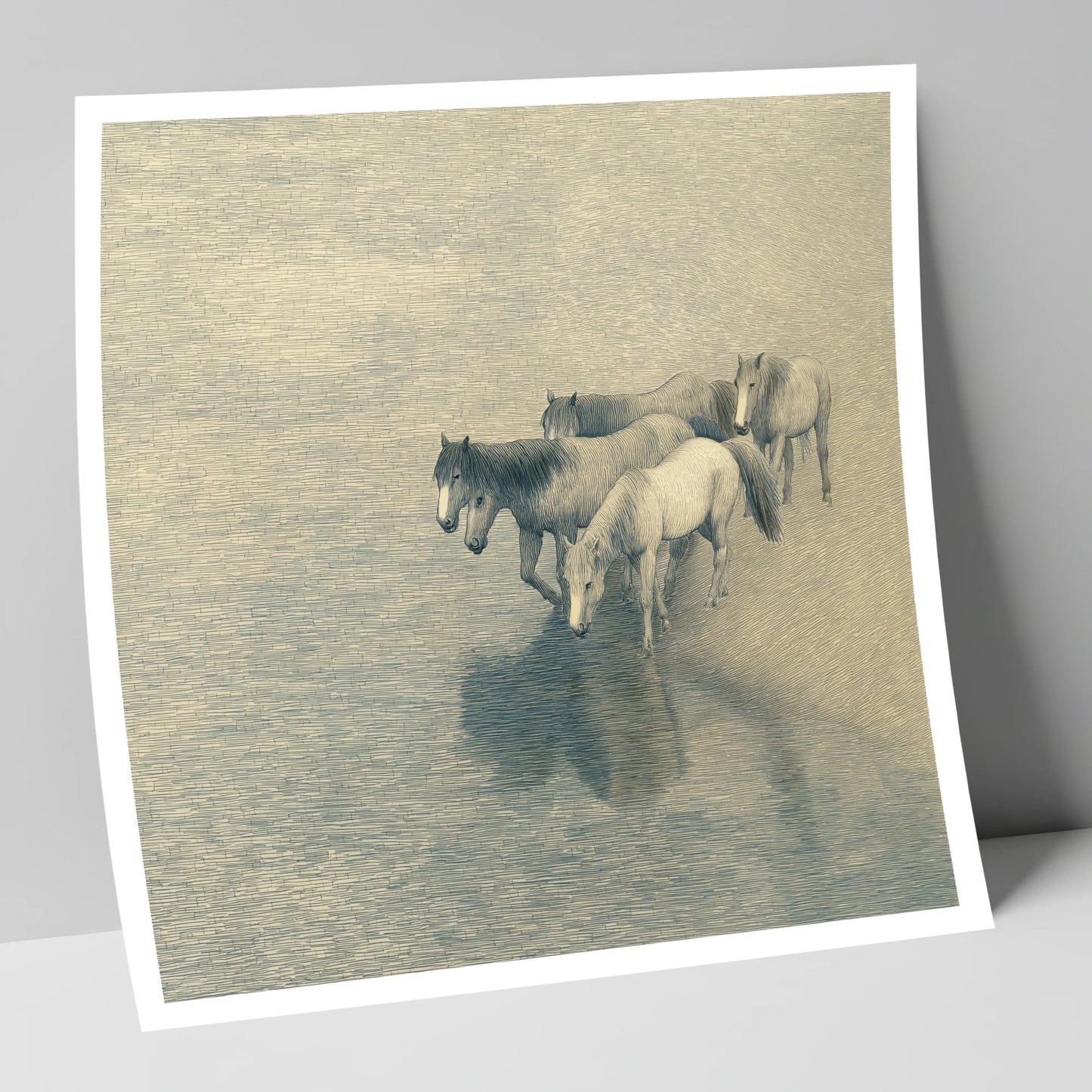 Reflections of the Herd wild horses art print