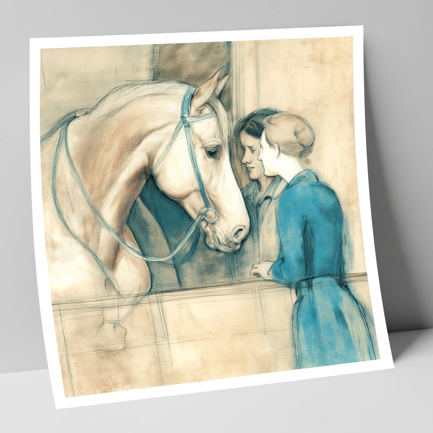 A Gentle Exchange horse & rider art print