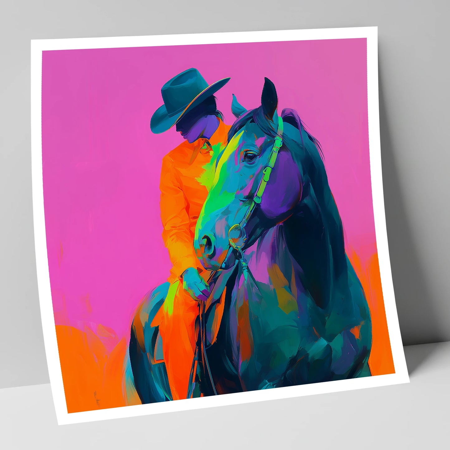 Neon Western Partnership western horse art print