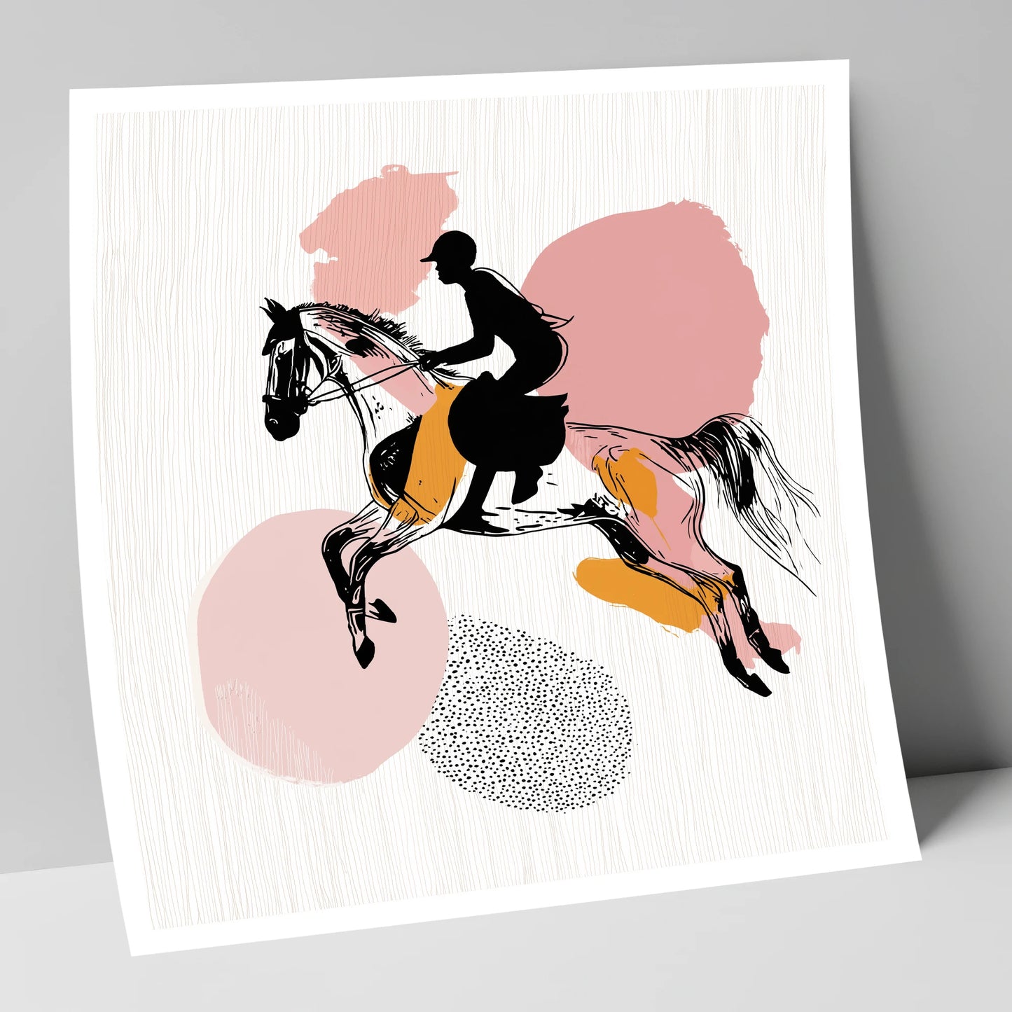 Abstract Equine Flight show jumping horse art print