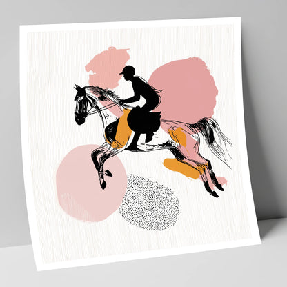 Abstract Equine Flight show jumping horse art print