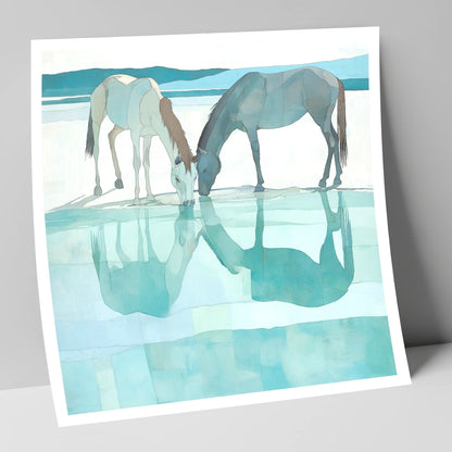 Mirrored Serenity wild horses art print