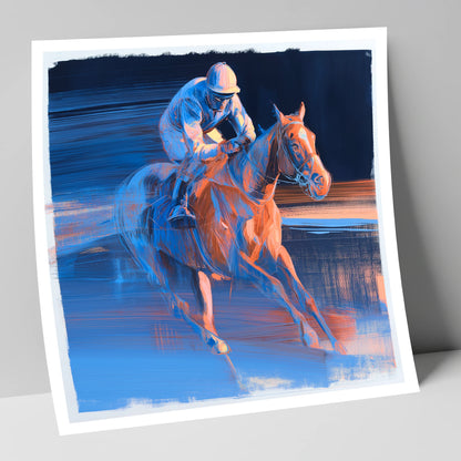 Twilight Stretch racing horse art print