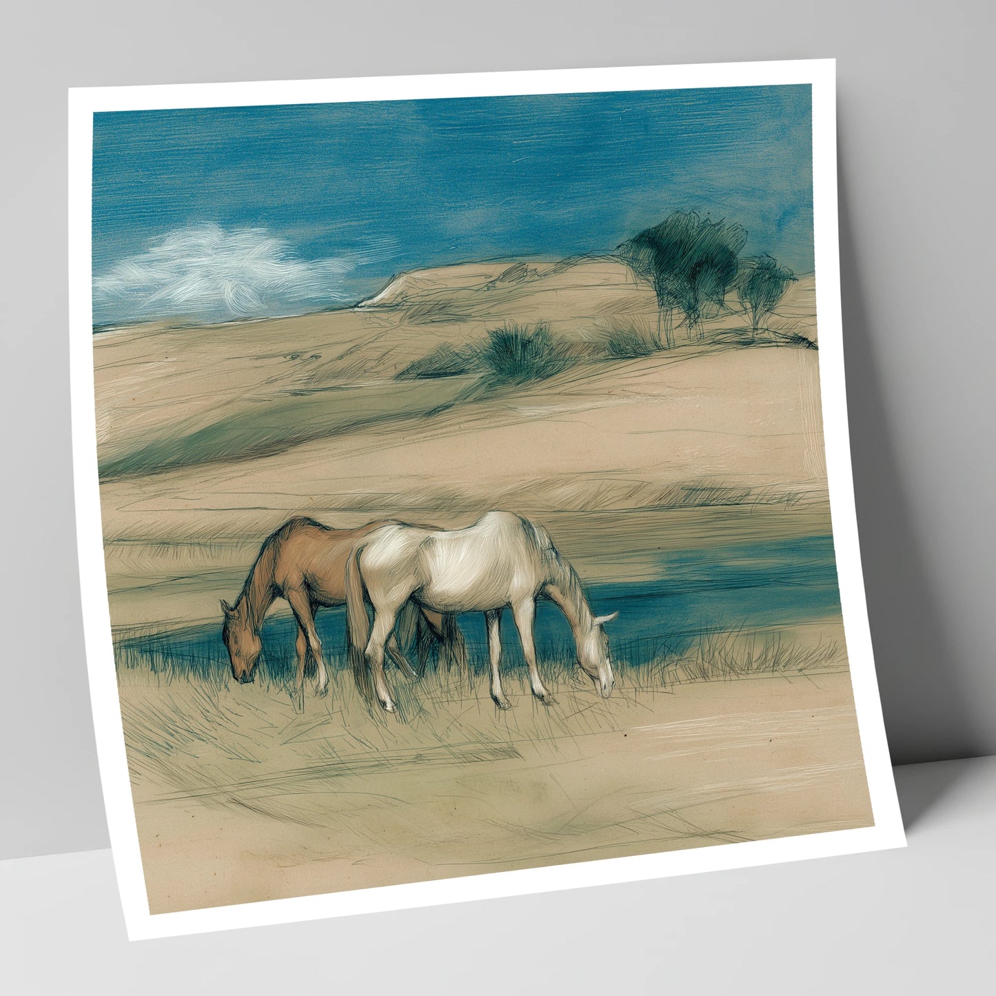 Quiet Companions horse landscape art print