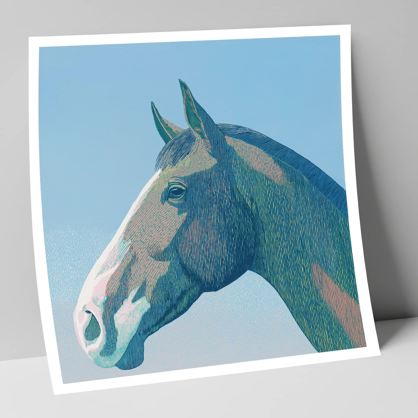 The Azure Profile horse portrait art print