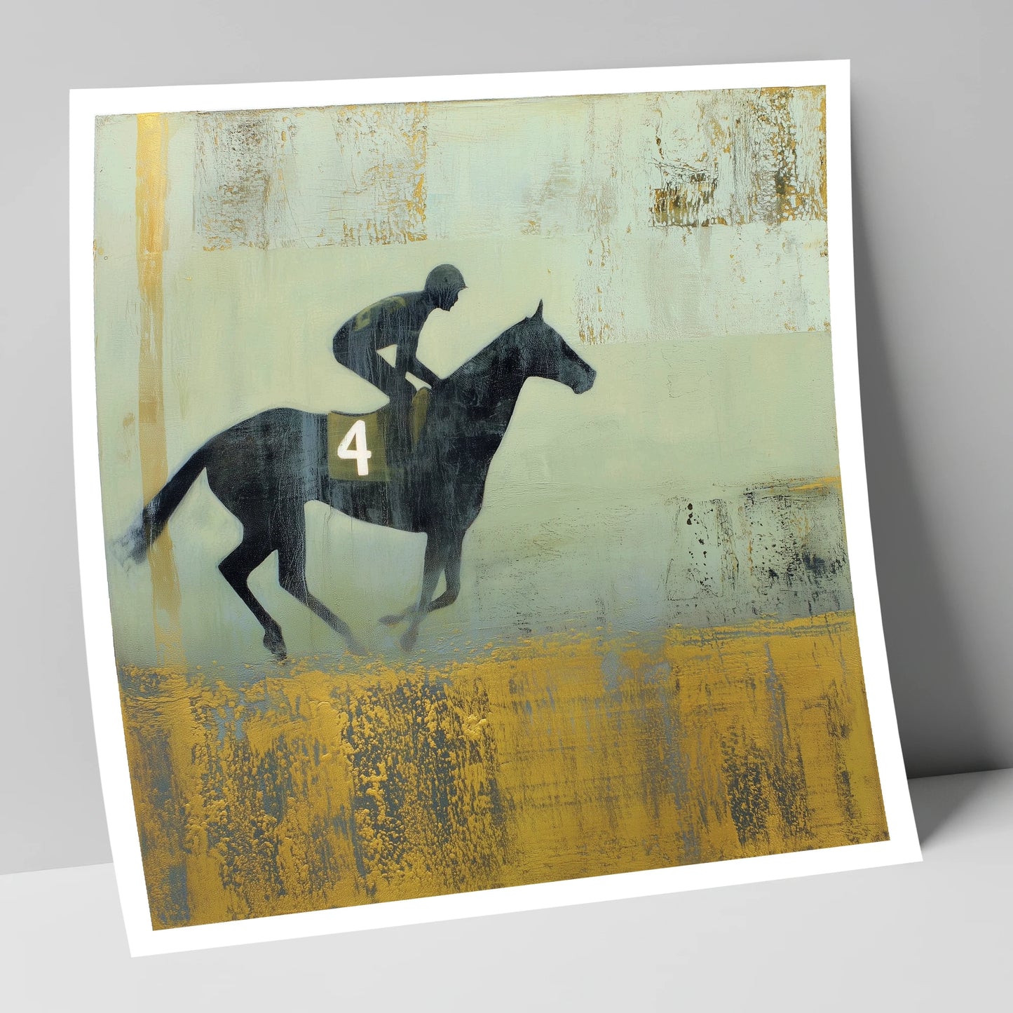 Gilded Number Four racing horse art print