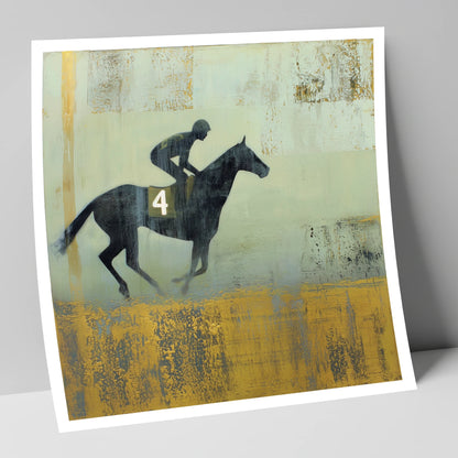 Gilded Number Four racing horse art print