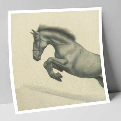 Etched in Flight show jumping horse art print