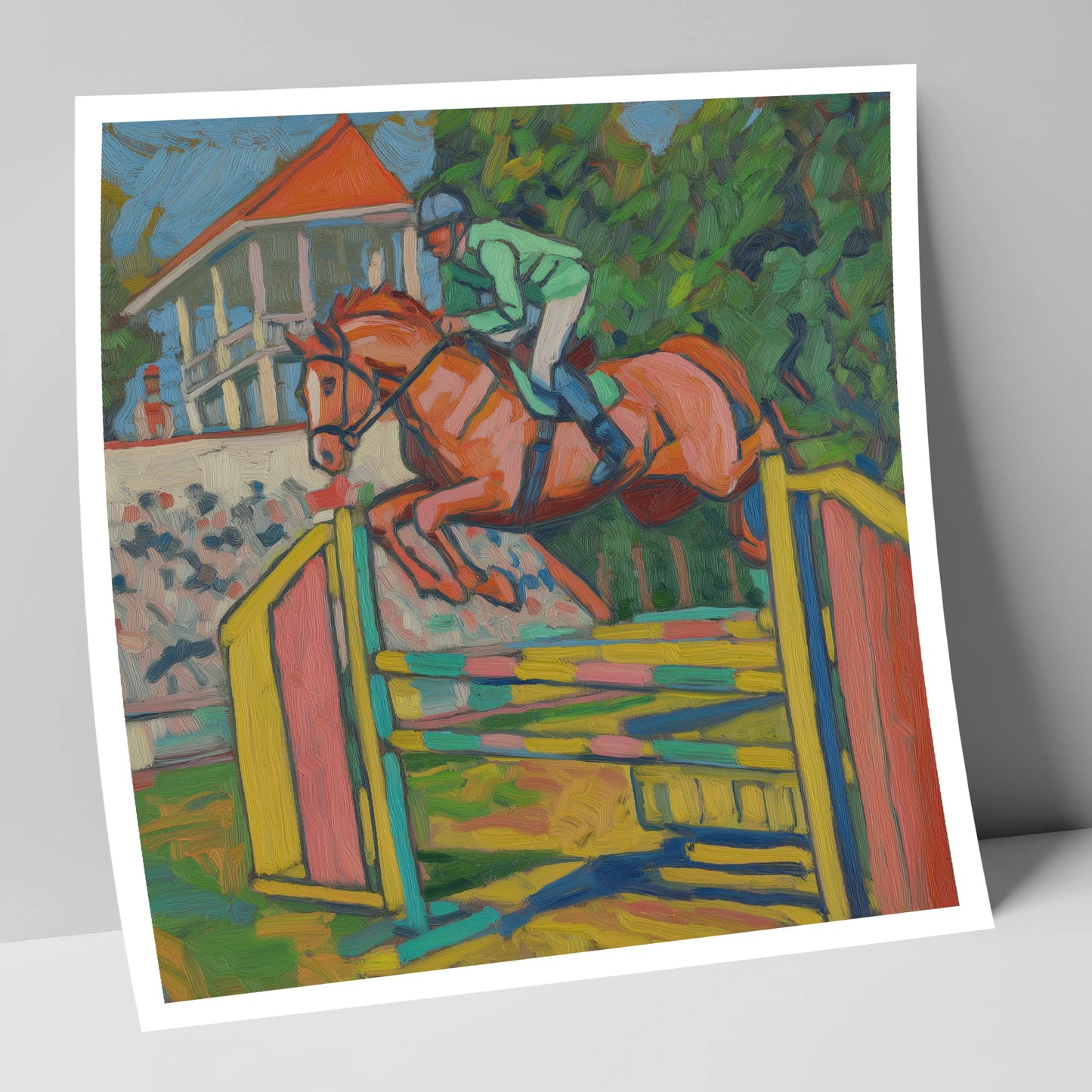 Clearing the Colours show jumping horse art print