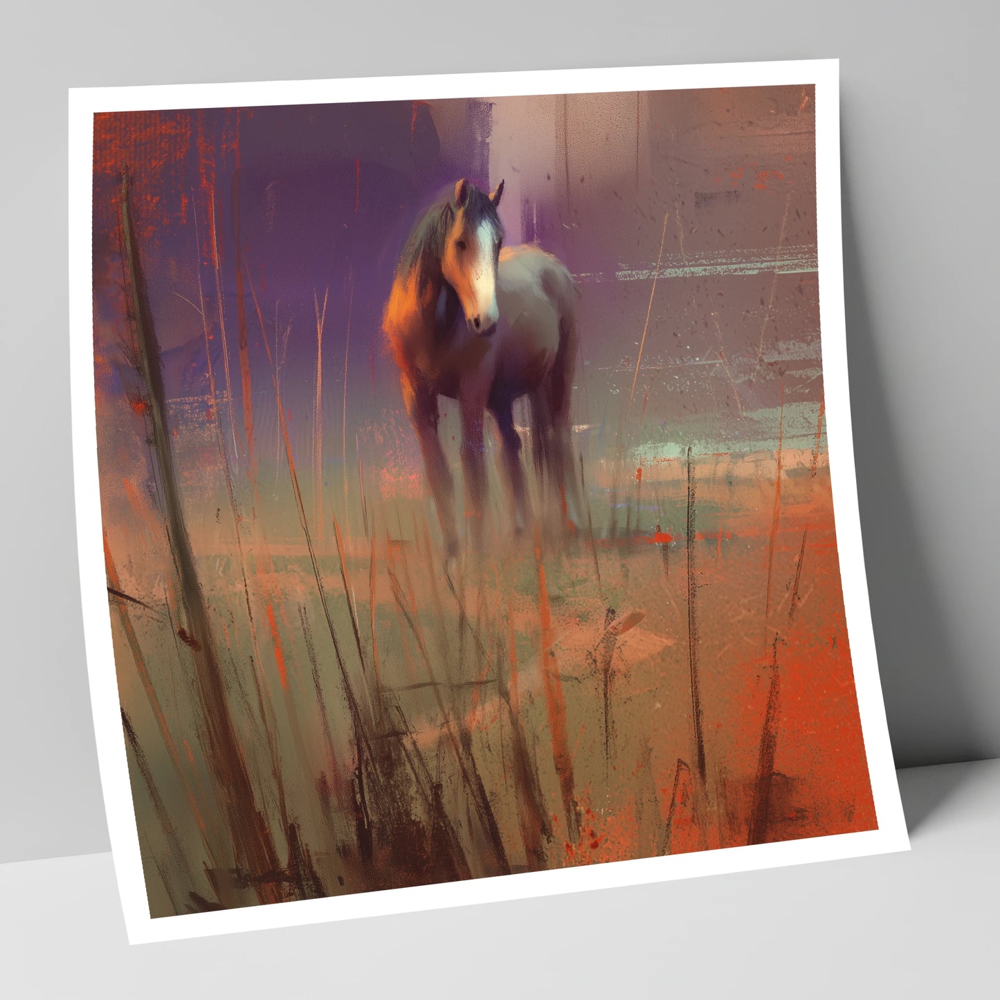 Violet Dawn Solitude horse landscape art print
