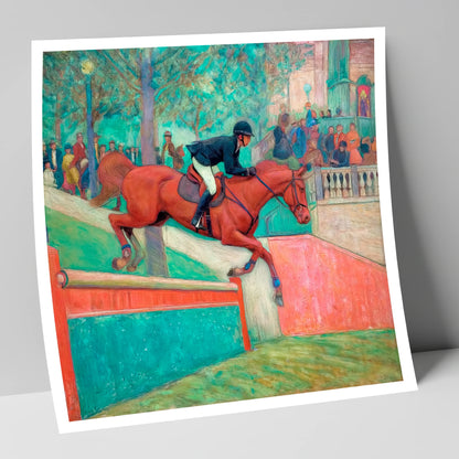 The Emerald Leap show jumping horse art print