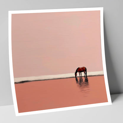 Dusty Rose Solitude horse landscape art print