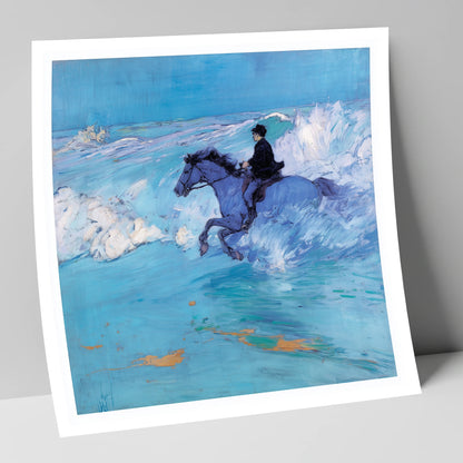 The Azure Tide beach horse art print