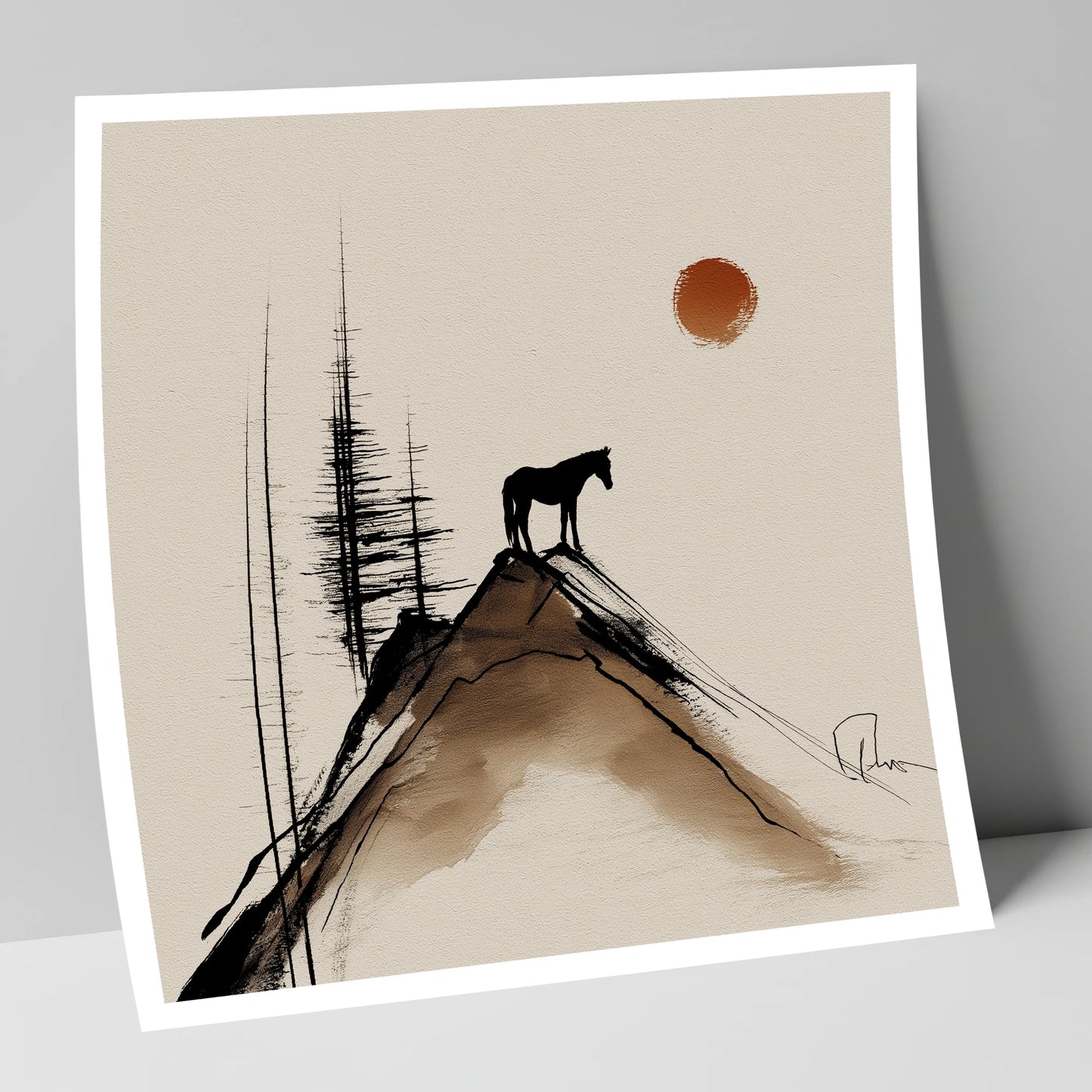 The Mountain Sentinel horse landscape art print