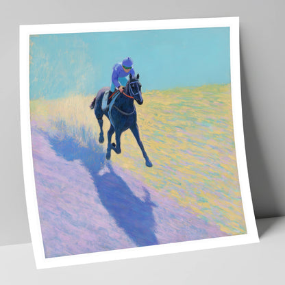 Pastel Morning Canter racing horse art print