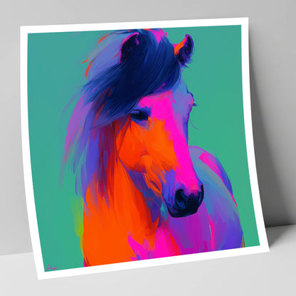 Neon Equine Spirit horse breed art print