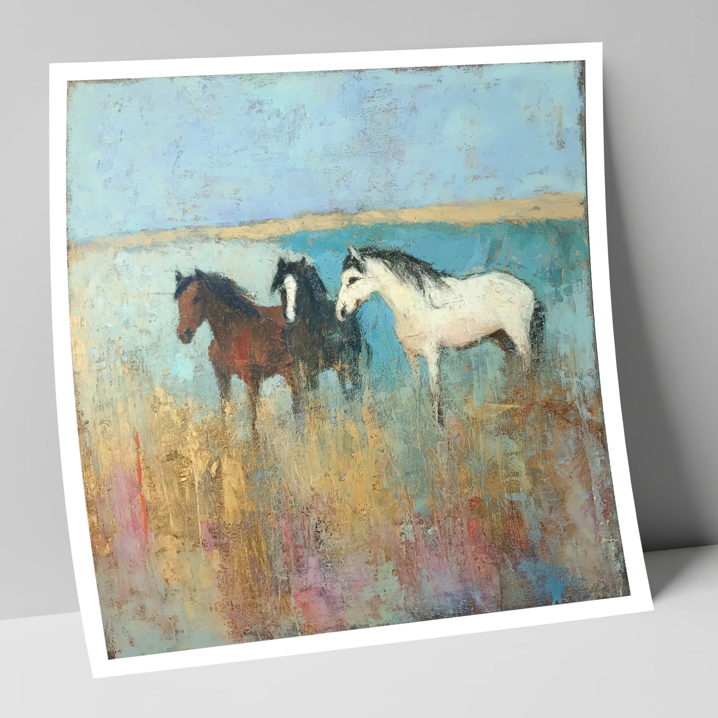Coastal Companions wild horses art print